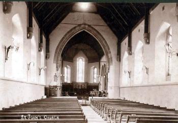Image of the interior of Saint John's Church from around 1910